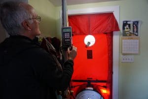 Rick with Blower Door Test