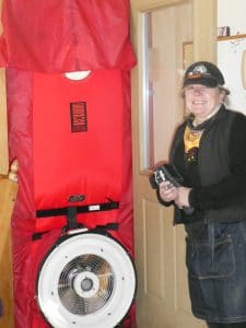 Sally with Blower Door2