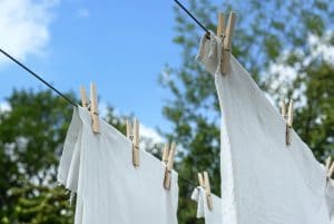 drying laundry outside